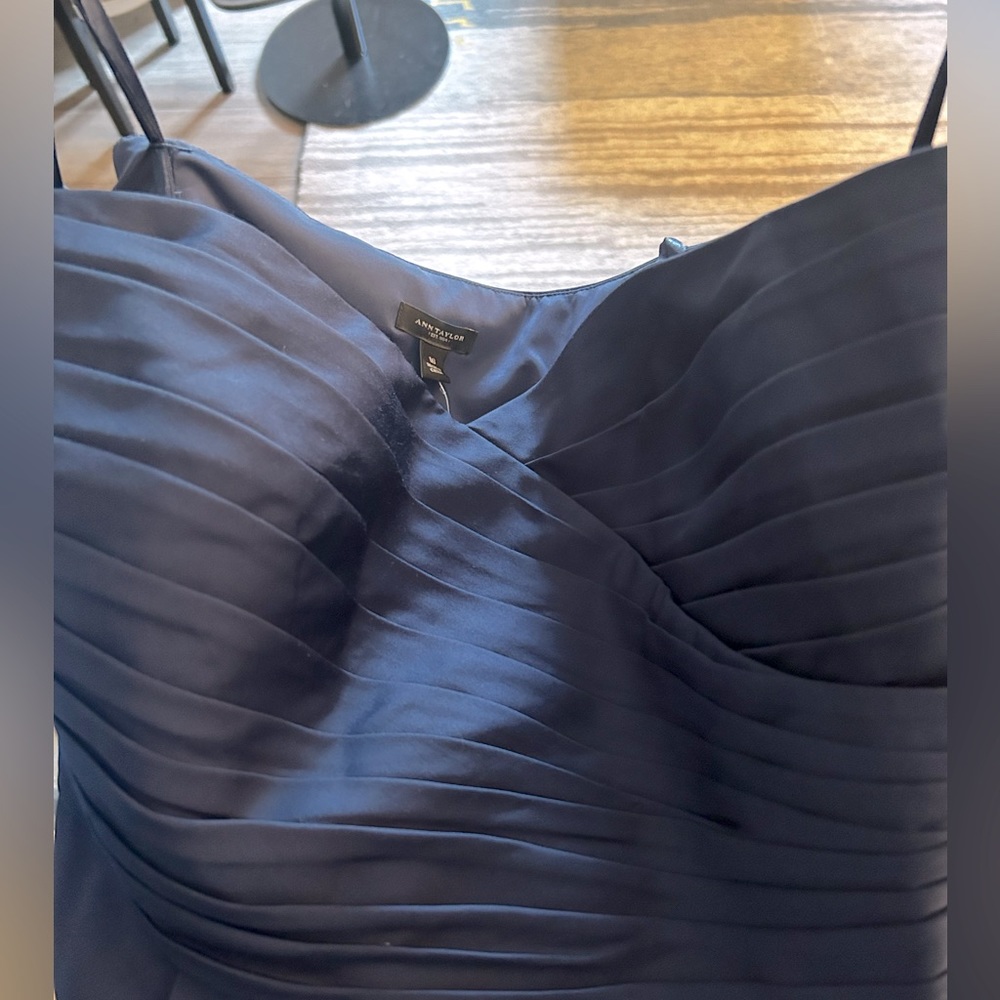 NWT Navy Ann Taylor Strapless Pleated Dress